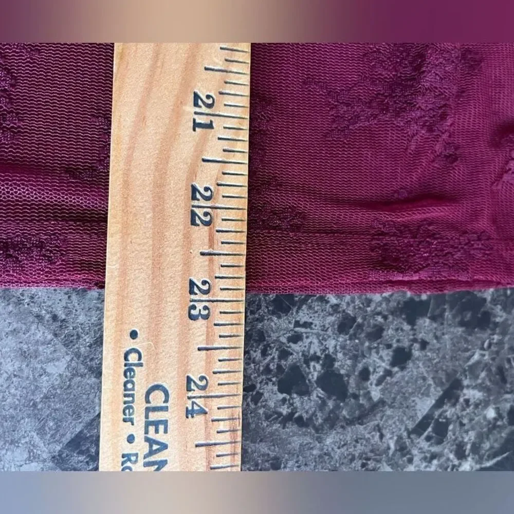 J Crew Womens Shirt Floral Lace Stretch Lace Lined Top Burgundy Slim Fit Large